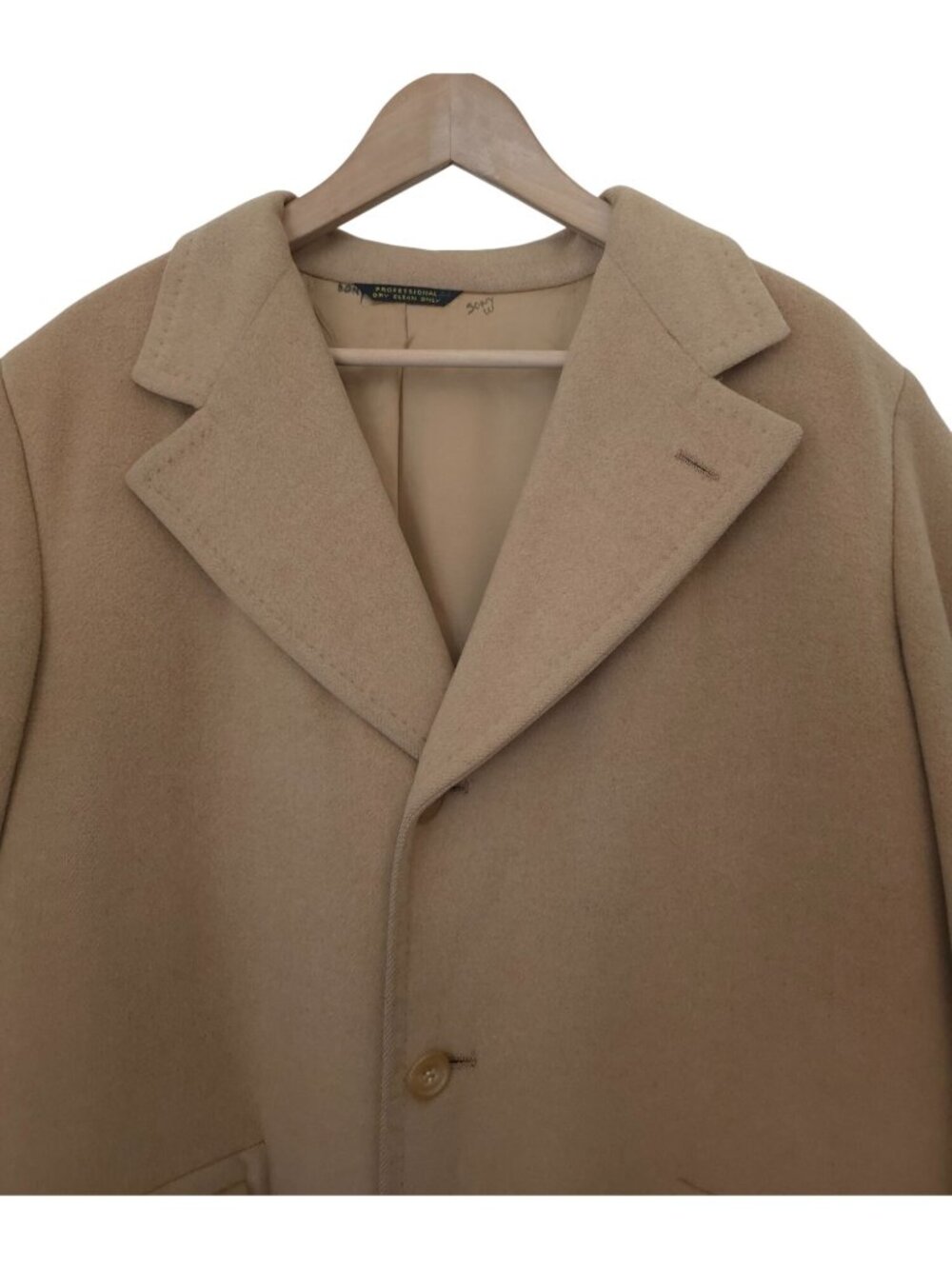 Vintage Sony Studios Wardrobe x GENTRY 100% Camel Hair Beige Overcoat Sz 44R - Picture 3 of 10